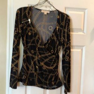 Michael Korda jersey cris cross signature top